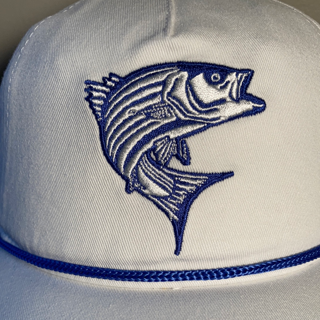 Striper Hat White with Blue Rope – Delaware Apparel