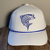 Striper Hat White with Blue Rope