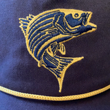Striper Hat Navy Blue with Yellow Rope