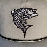 Striper Hat Blue-Gray with Black Rope