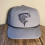 Striper Hat Blue-Gray with Black Rope